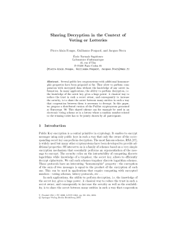 Sharing Decryption in the Context of Voting or Lotteries
