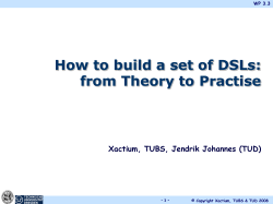 How to Build a Set of DSLs