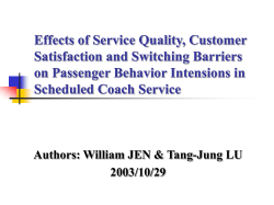 Effects of Service Quality, Customer Satisfaction and Switching