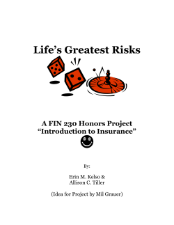 Life`s Greatest Risks