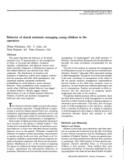 Behavior of dental assistants managing young children