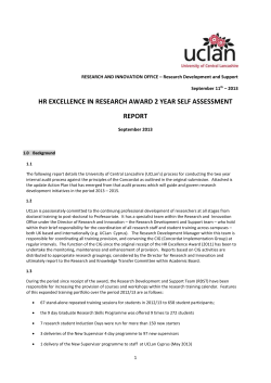 HEFCE Excellence in Research Audit report
