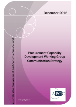 Procurement Capability Development Working Group