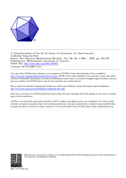 A Characterization of the Set of Points of Continuity of a Real