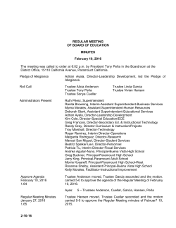 February 10, 2016 Minutes - Paramount Unified School District