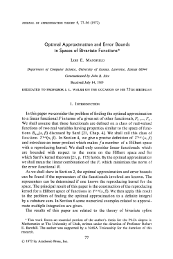 Optimal Approximation and Error Bounds in Spaces