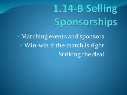 Selling Sponsorships