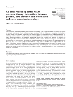 Co-care: Producing better health outcome through