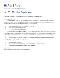 Part I &ndash; Understanding Oracle SQL