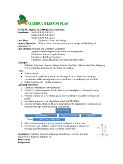 August 22-26, 2016 ALGEBRA II