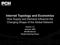 Internet Topology and Economics How Supply and Demand