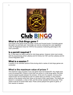 Club BINGO What is a Club Bingo game