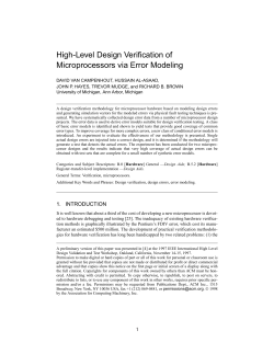 High-Level Design Verification of Microprocessors