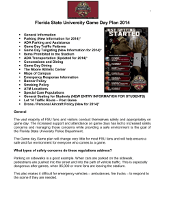 Florida State University Game Day Plan 2014