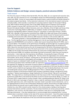 HEAD Case for Support - the University of Salford