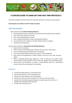 a coaches guide to game day and half time protocol`s