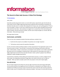 The Secret to Data Lake Success: A Data First Strategy