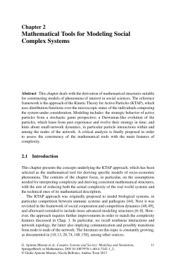 Mathematical Tools for Modeling Social Complex Systems