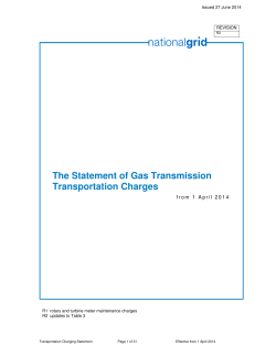 The Statement of Gas Transmission Transportation Charges