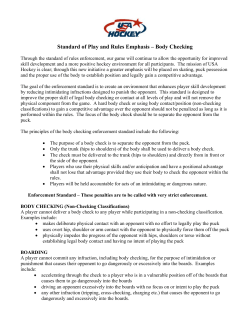 Standard of Play and Rules Emphasis &ndash; Body Checking