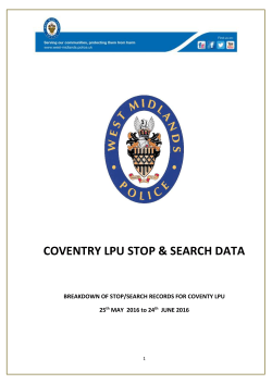stop searches for period - West Midlands Police and Crime