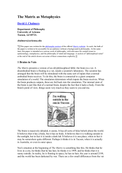 Macroscopic Matrix Hypothesis: I am hooked up to