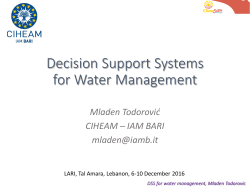 Decision Support Systems for Water Management