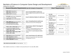 Bachelor of Science in Computer Game Design and Development