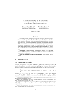 Global stability in a nonlocal reaction-di usion equation