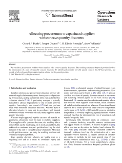 Allocating procurement to capacitated suppliers with concave