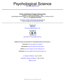 Psychological Science - Psychology Faculty Web Pages