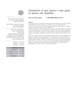 Characteristic of sport injuries in team games for persons with
