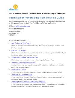 Team Raiser Fundraising Tool How-To Guide