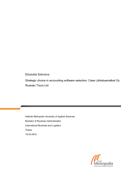 Elizaveta Soloveva Strategic choice in accounting