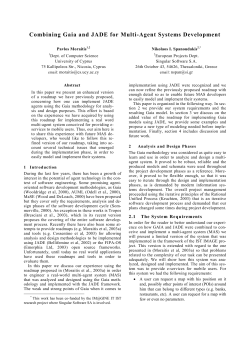 Combining Gaia and JADE for Multi