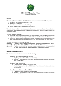 2016 ILGU Selection Policy