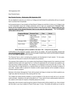 New 1st year parents evening