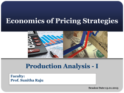 PGDIBS 2012-13 Economics of Pricing