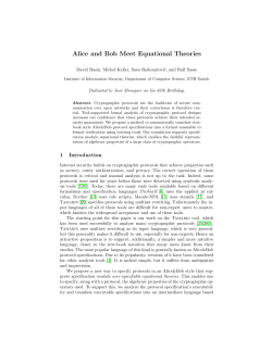 Alice and Bob Meet Equational Theories - ETH