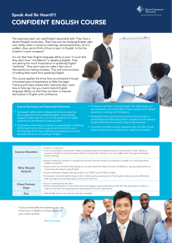 Confident engliSH CourSe - Dale Carnegie Training Japan