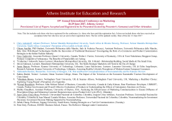 Athens Institute for Education and Research (ATINER)