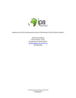IPA Letterhead - All Party Parliamentary Group on Microfinance
