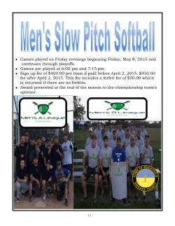 Games played on Friday evenings beginning Friday, May 8, 2015