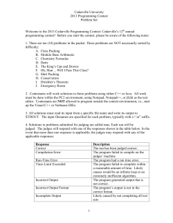 Problems - CS at Cedarville University