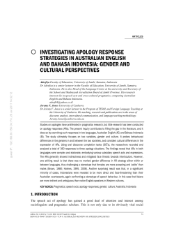 o investigating apology response strategies in australian english