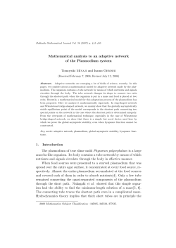 Mathematical analysis to an adaptive network of the Plasmodium
