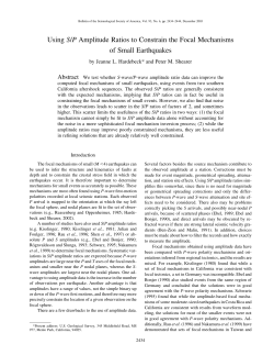 Using S/P Amplitude Ratios to Constrain the Focal Mechanisms of