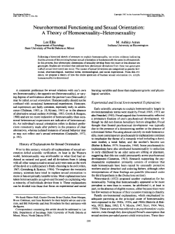 Neurohormonal Functioning and Sexual Orientation: A Theory of