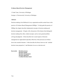 716 Evidence-Based Decision Management J. Frank Yates