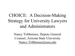 CHOICE: A Decision-Making Strategy for University Lawyers and